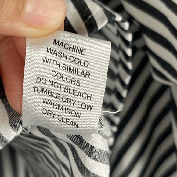 Greysn Top Womens Small Striped Blouse Button Front Puff Sleeve Lagenlook Artsy - Picture 6 of 14